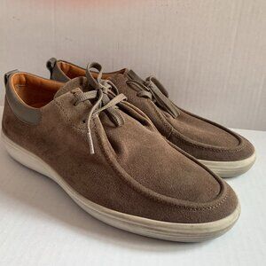 Ecco Mens EU 44 US 10 10.5 Walking Shoes Brown Comfort Suede Leather Lace Up